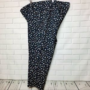 ELOQUII FLORAL PANT // Career Casual || Size 26 || Navy.           A2-14B